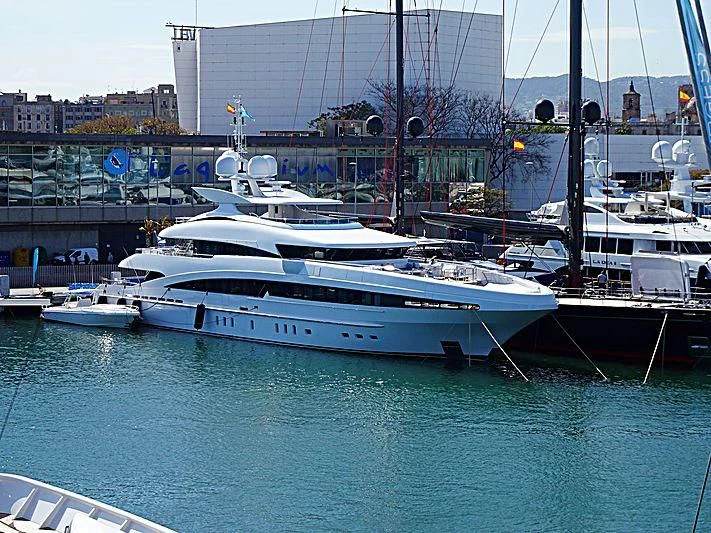 a group of boats are parked in a harbor aboard R JUNIORS Yacht for Sale