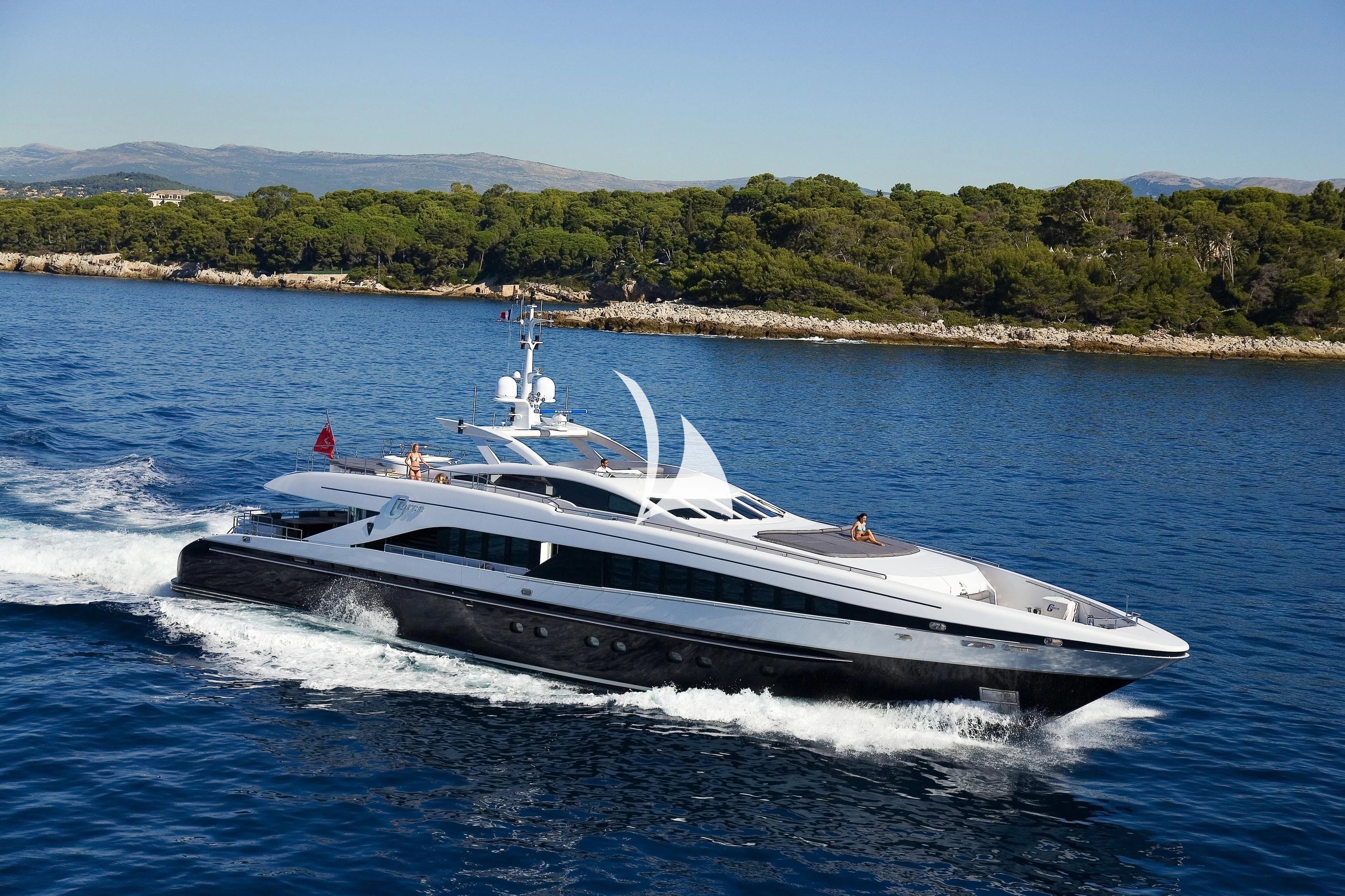 a boat on the water aboard G-FORCE Yacht for Sale