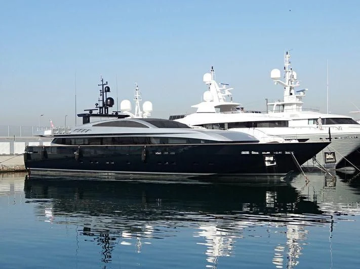 a large white boat aboard FAN TOO Yacht for Sale