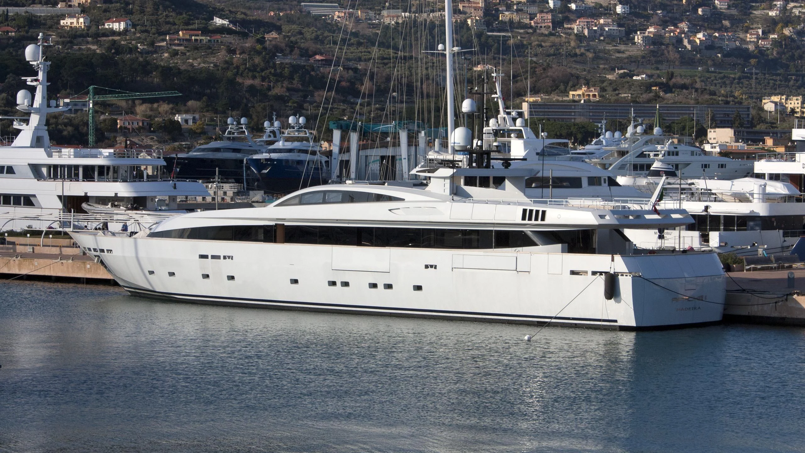 a large white yacht aboard FAN TOO Yacht for Sale