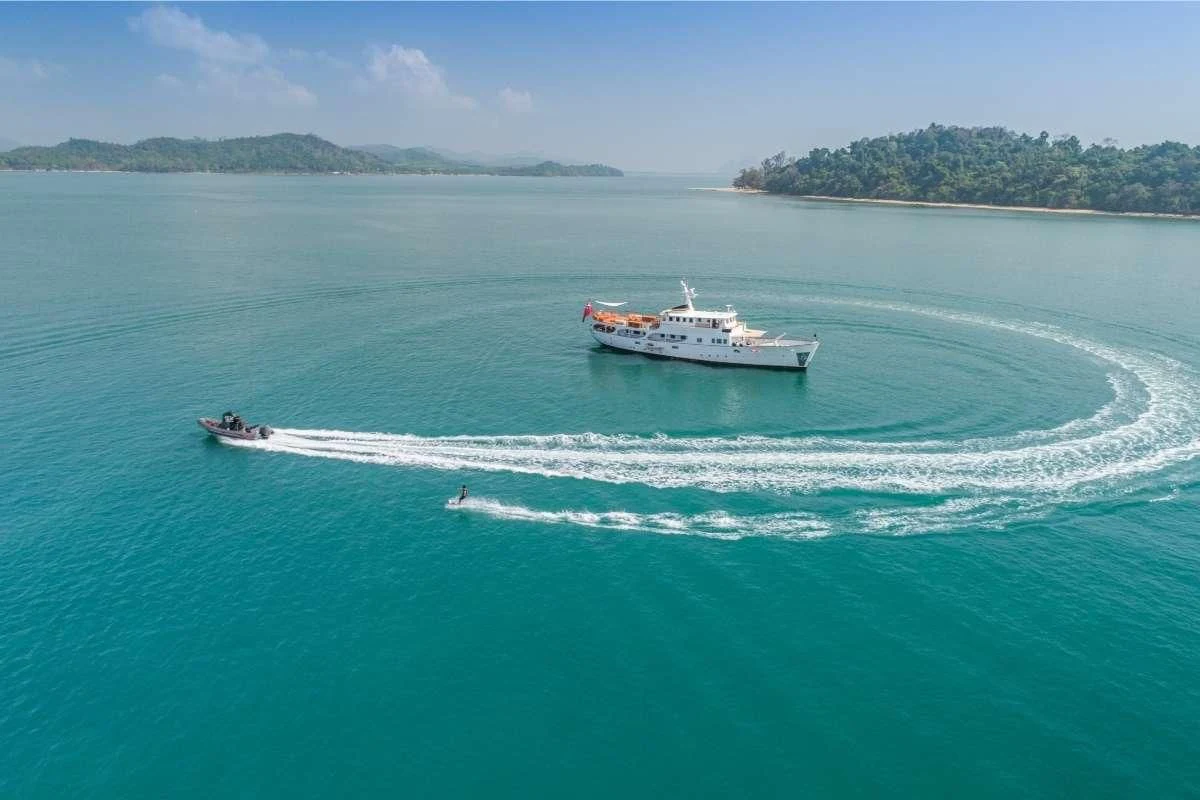 a boat sailing on the sea aboard CAMARA C Yacht for Sale