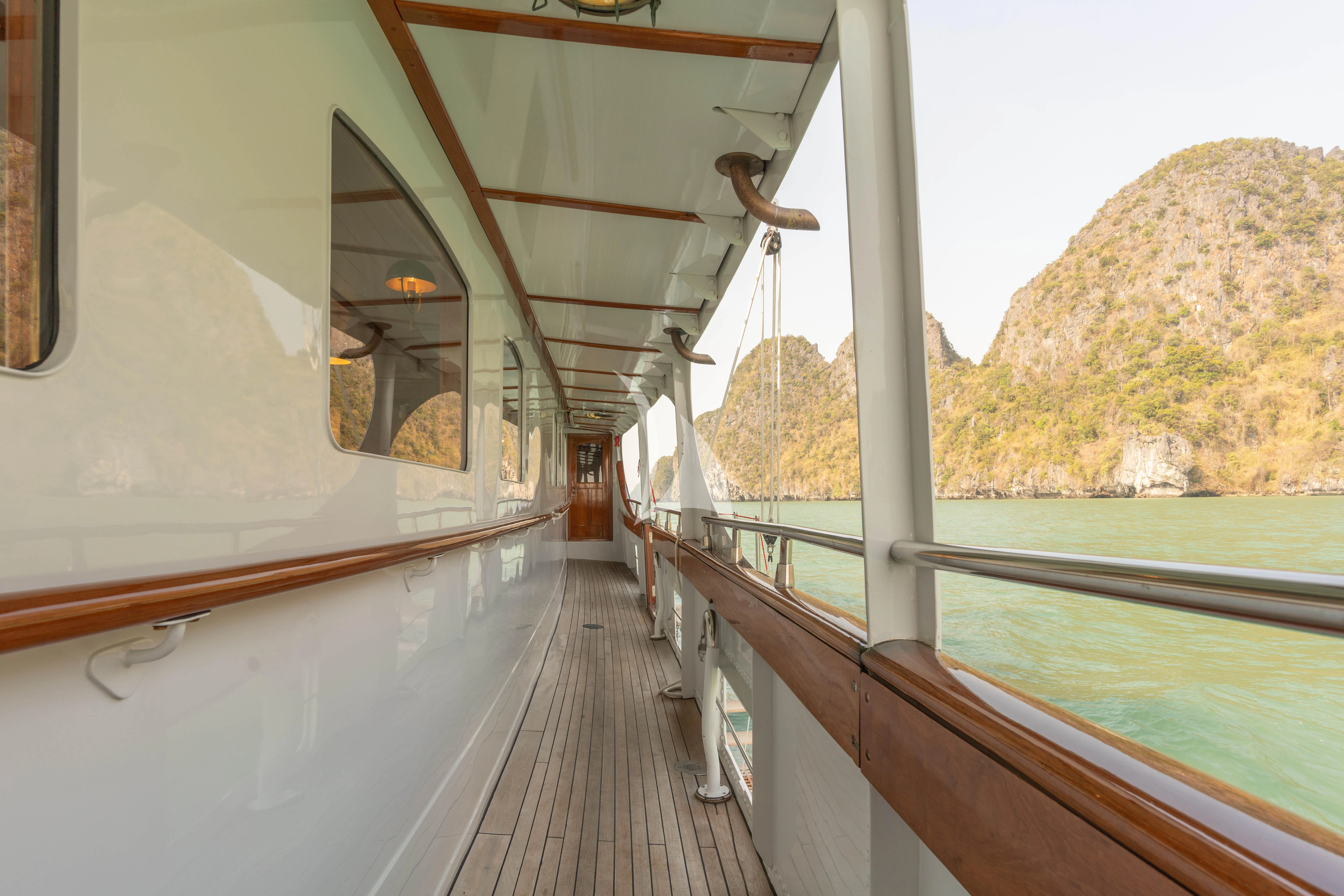 a train on the railway tracks aboard CAMARA C Yacht for Sale