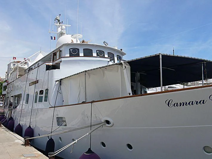a large white boat aboard CAMARA C Yacht for Sale