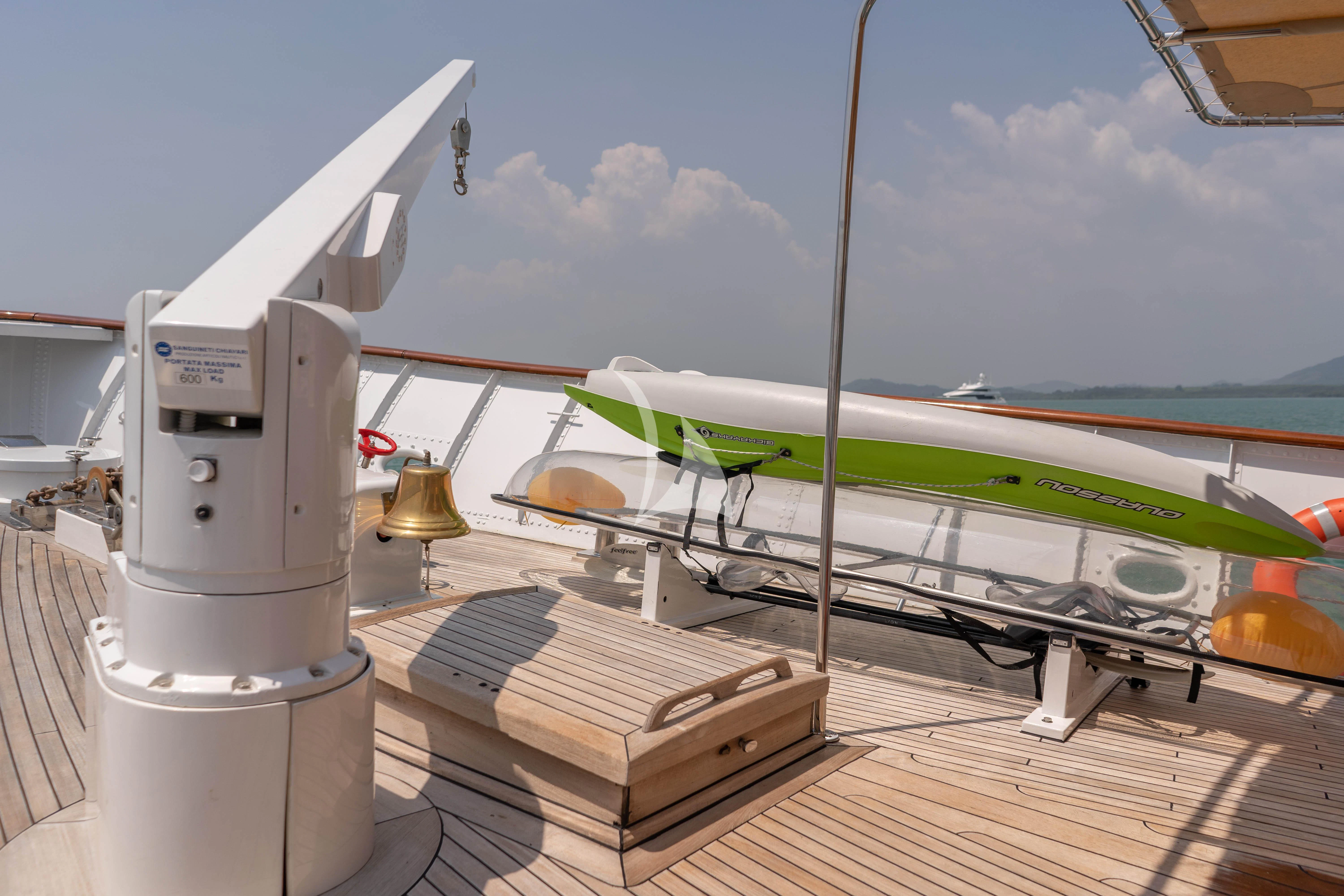 a machine on the deck aboard CAMARA C Yacht for Sale