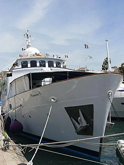 a large white boat aboard CAMARA C Yacht for Sale