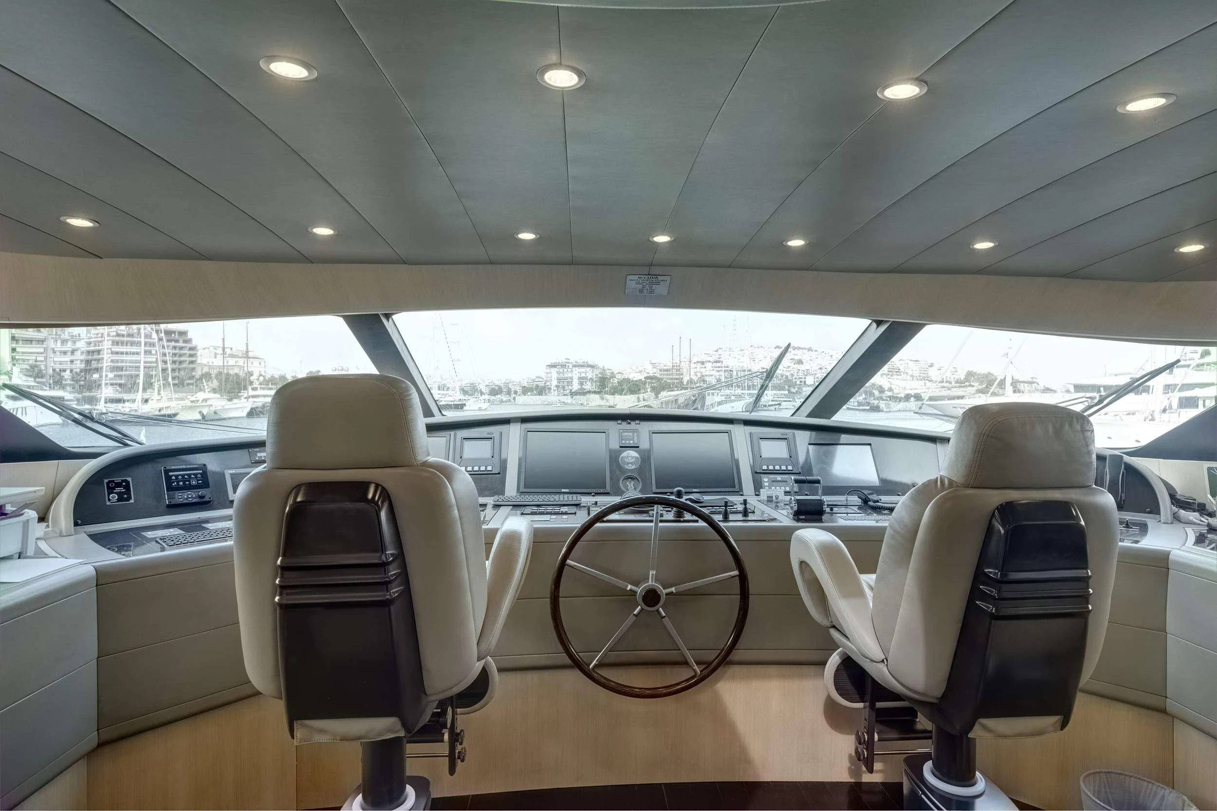 inside of a car aboard PAREAKI II Yacht for Sale