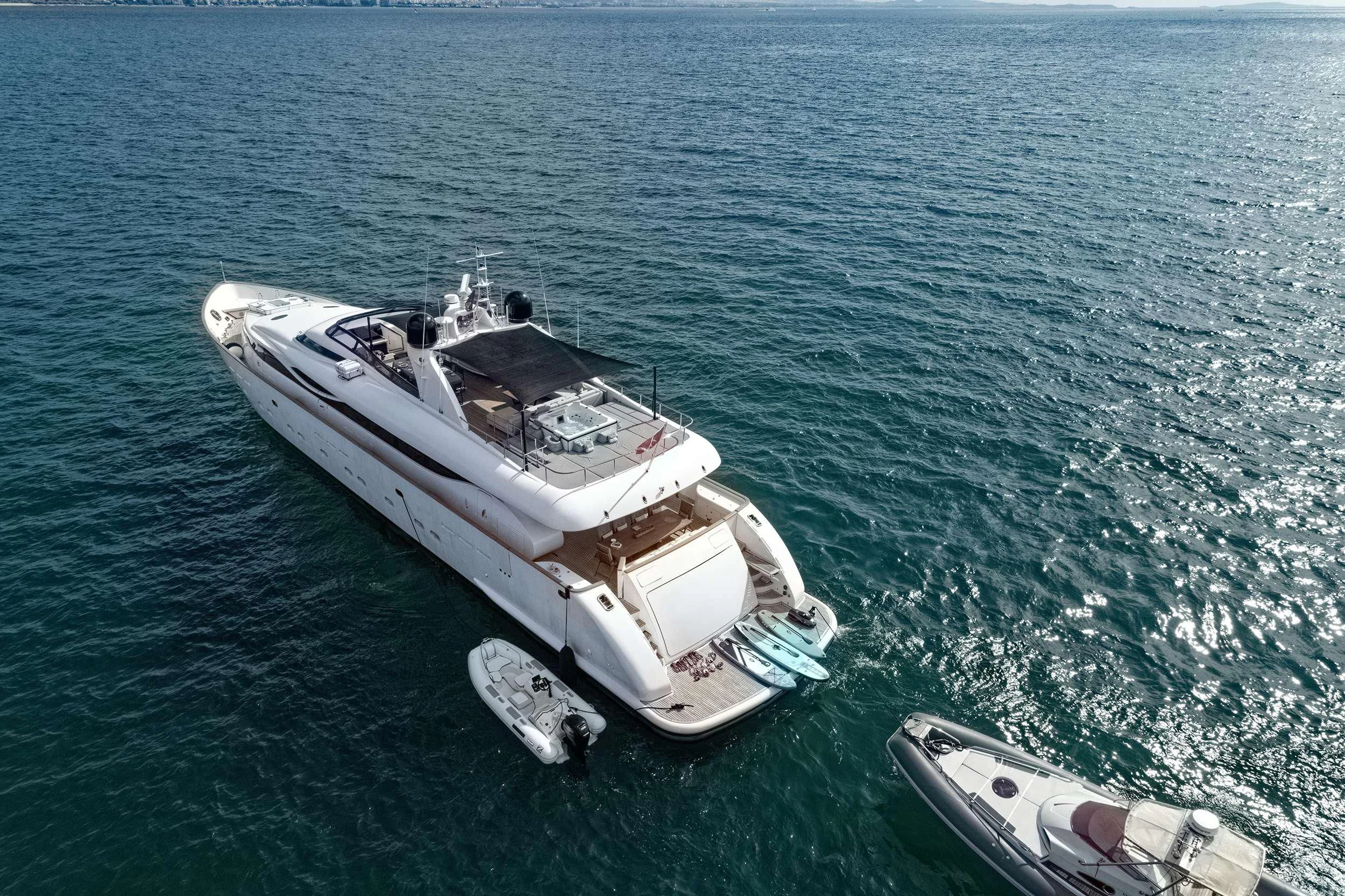 a military vehicle in the water aboard PAREAKI II Yacht for Sale