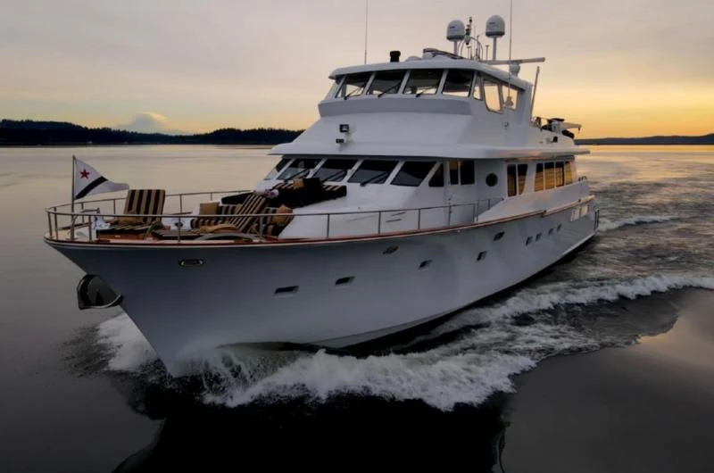 a boat on the water aboard HER IDEA Yacht for Sale