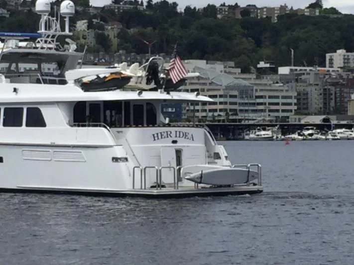 a boat on the water aboard HER IDEA Yacht for Sale