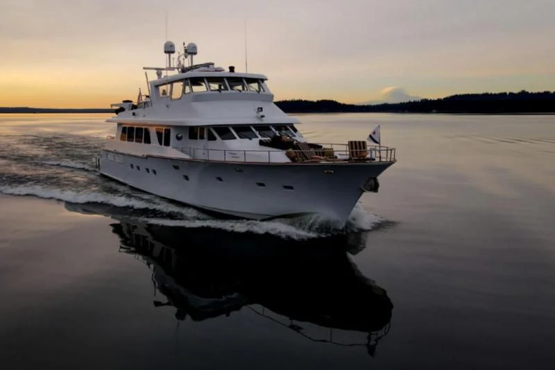 a boat on the water aboard HER IDEA Yacht for Sale