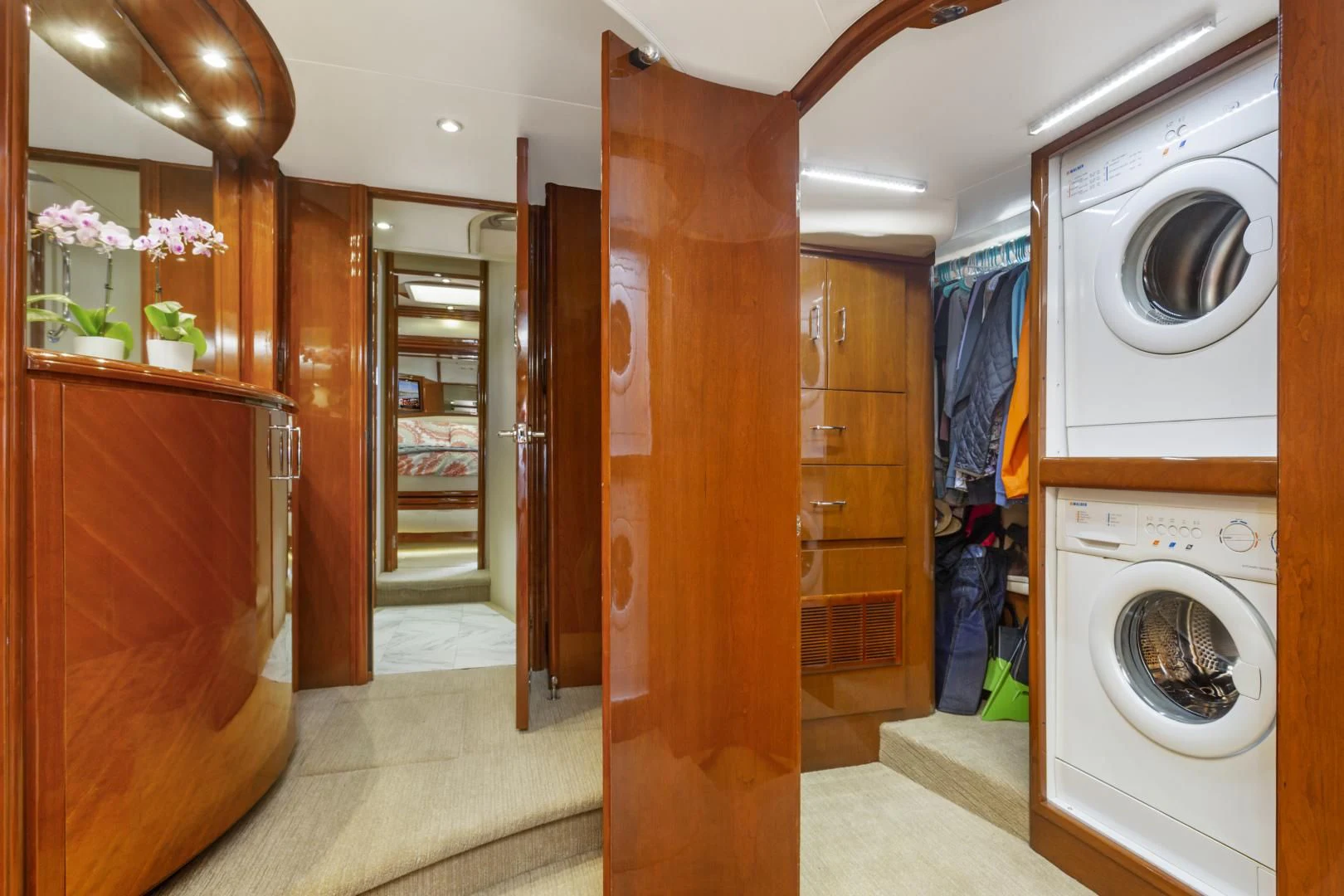 a room with a washer and dryer aboard MONDRIAN Yacht for Sale