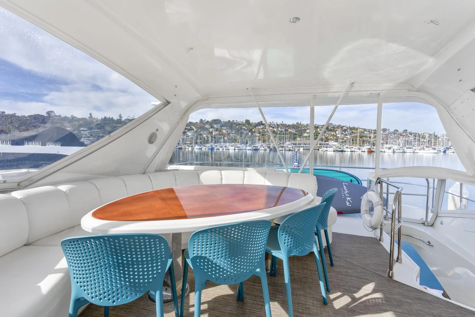 a table on a boat aboard MONDRIAN Yacht for Sale