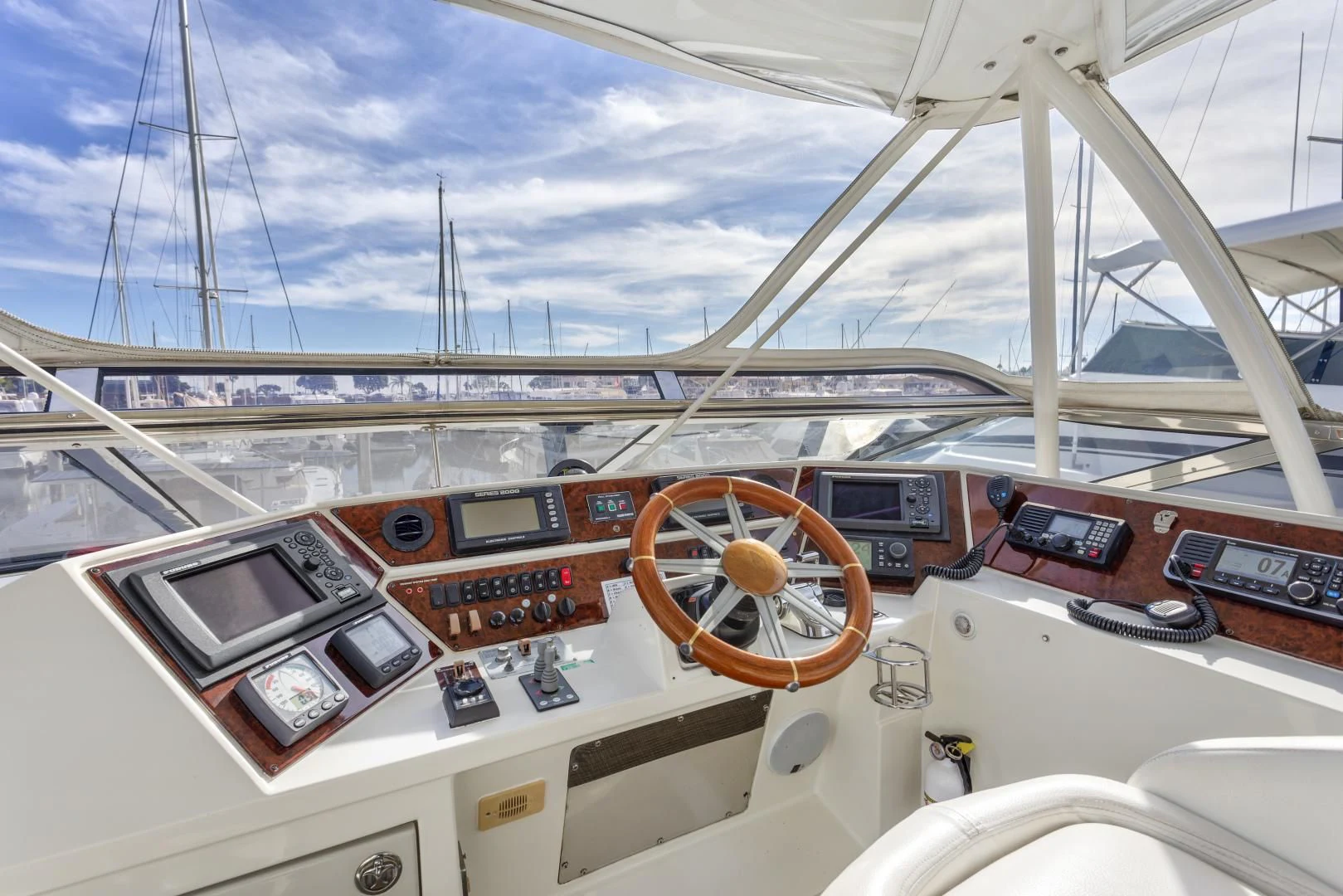 inside of a cockpit aboard MONDRIAN Yacht for Sale