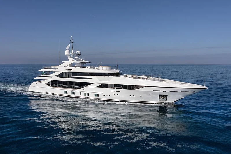 a white yacht in the water aboard MONT-AL LAWZ Yacht for Sale
