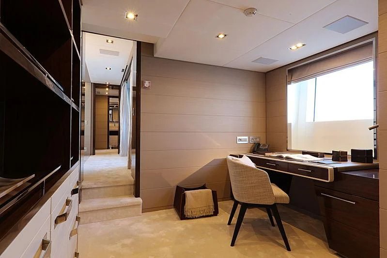 a room with a chair and a desk aboard MONT-AL LAWZ Yacht for Sale