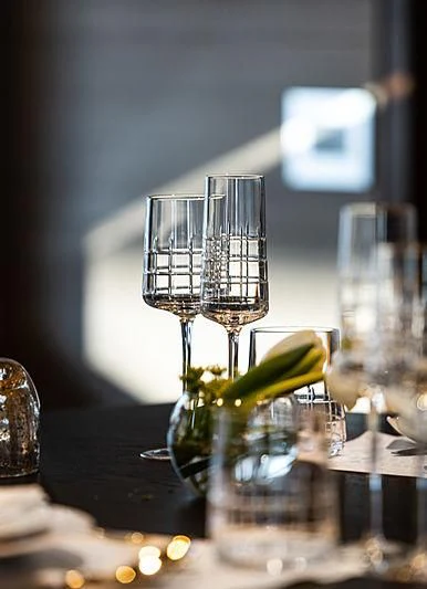 a group of wine glasses with champagne aboard MONT-AL LAWZ Yacht for Sale