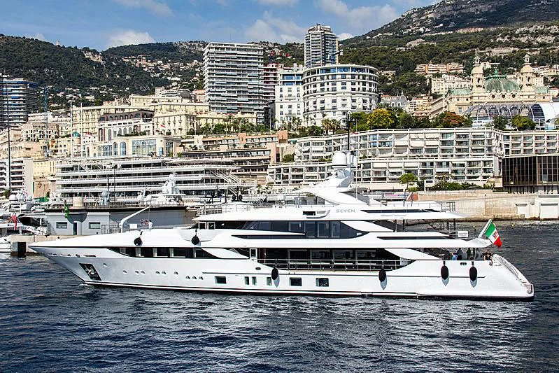 a large white yacht in the water aboard MONT-AL LAWZ Yacht for Sale