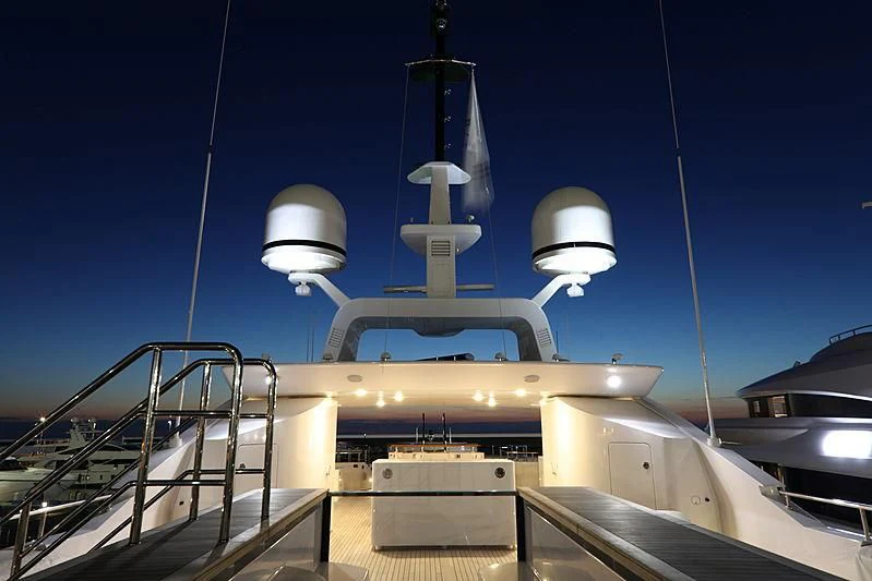 a ship with lights on the deck aboard MONT-AL LAWZ Yacht for Sale
