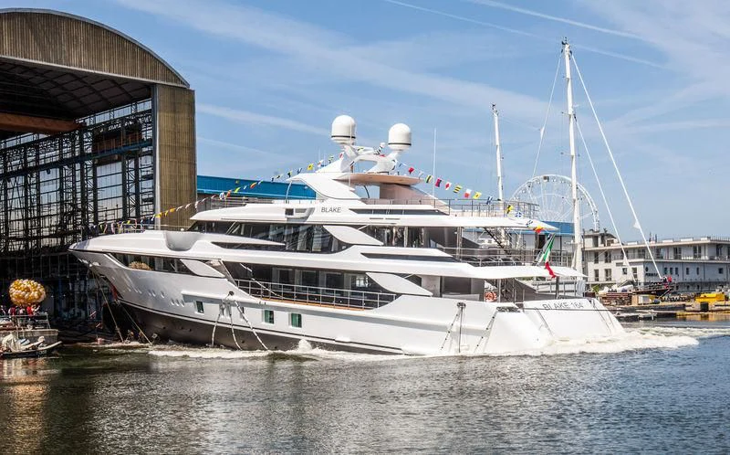 a large white boat in a harbor aboard MONT-AL LAWZ Yacht for Sale