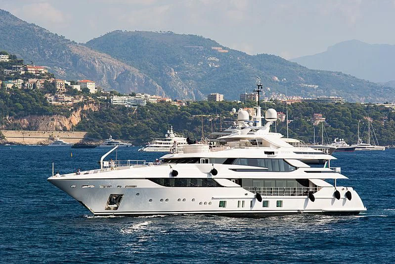 a white yacht on the water aboard MONT-AL LAWZ Yacht for Sale