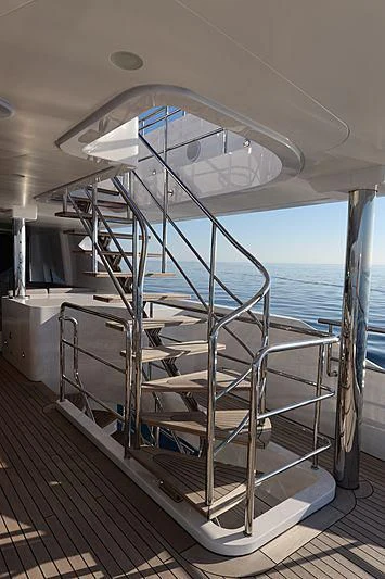 a large metal staircase aboard MONT-AL LAWZ Yacht for Sale