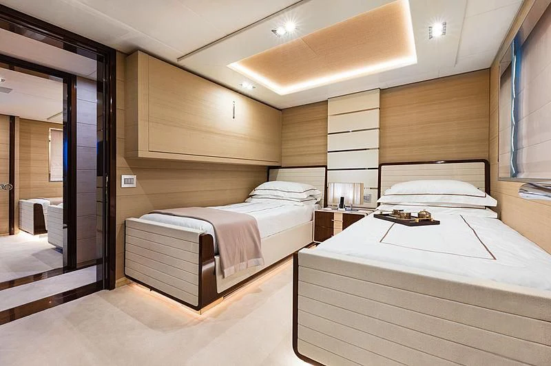 a room with two beds aboard MONT-AL LAWZ Yacht for Sale