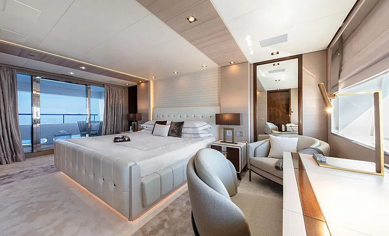 a hotel room with a bed and a desk aboard MONT-AL LAWZ Yacht for Sale