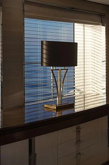 a lamp on a table aboard MONT-AL LAWZ Yacht for Sale