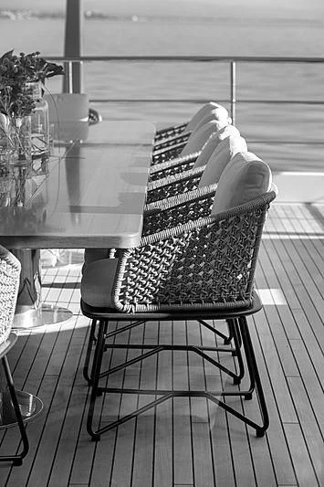 a chair on a table aboard MONT-AL LAWZ Yacht for Sale