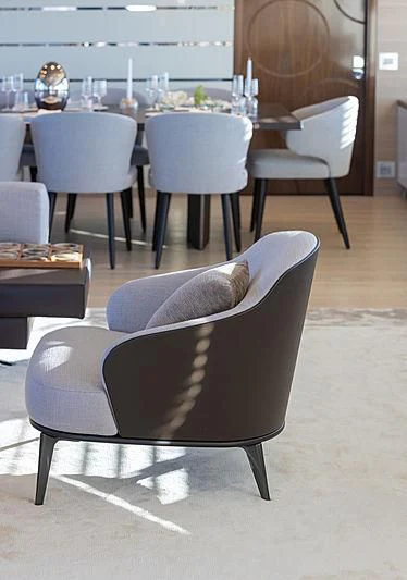 a room with a table and chairs aboard MONT-AL LAWZ Yacht for Sale