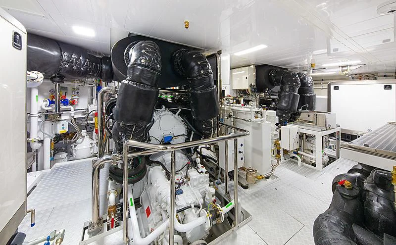 a room with large machinery aboard MONT-AL LAWZ Yacht for Sale