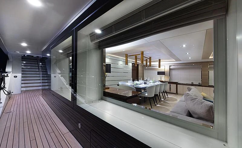 a modern looking kitchen aboard MONT-AL LAWZ Yacht for Sale
