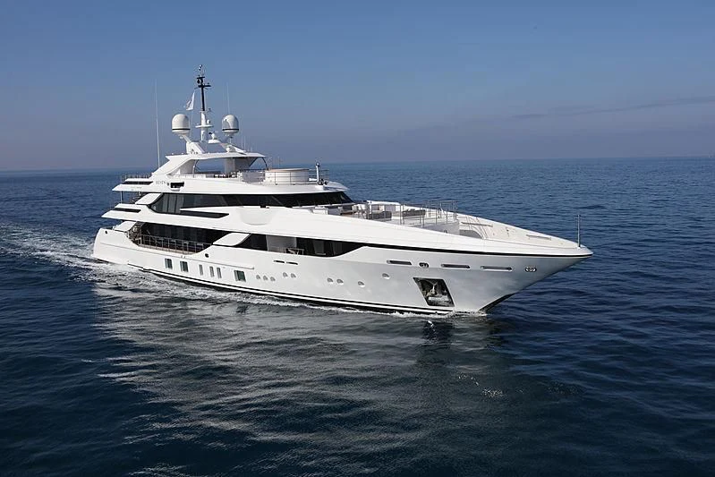 a white yacht in the water aboard MONT-AL LAWZ Yacht for Sale