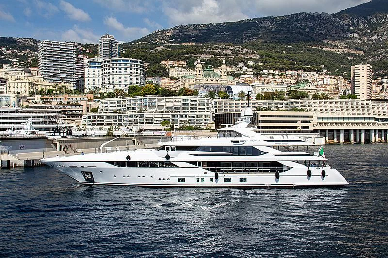 a white yacht in the water aboard MONT-AL LAWZ Yacht for Sale