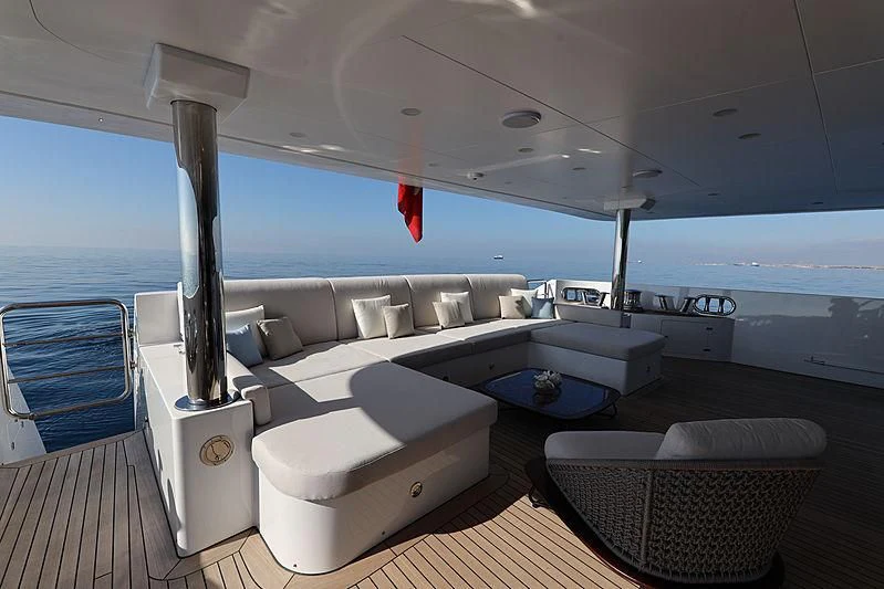 a large white boat with a large window aboard MONT-AL LAWZ Yacht for Sale
