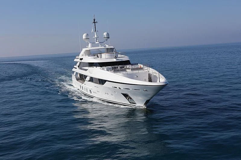 a white boat in the water aboard MONT-AL LAWZ Yacht for Sale