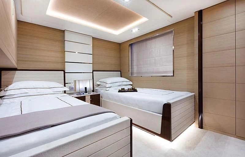 a room with two beds aboard MONT-AL LAWZ Yacht for Sale