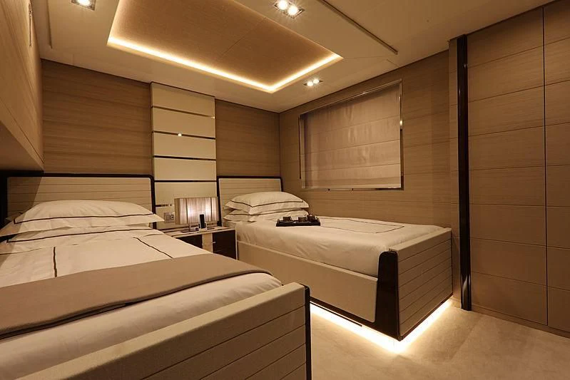 a room with two beds aboard MONT-AL LAWZ Yacht for Sale