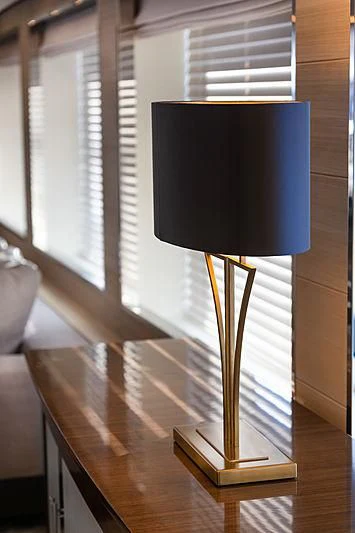 a lamp on a stand aboard MONT-AL LAWZ Yacht for Sale
