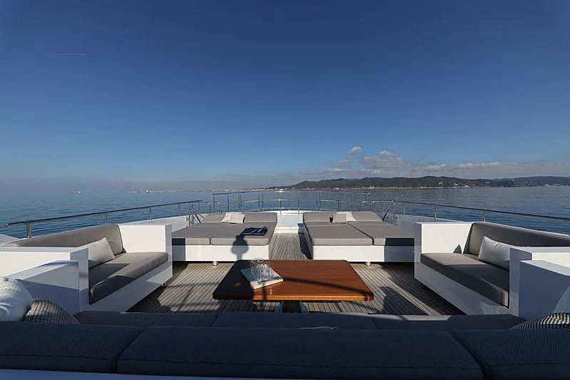 a large patio with a large body of water and a large building with a large deck and a aboard MONT-AL LAWZ Yacht for Sale