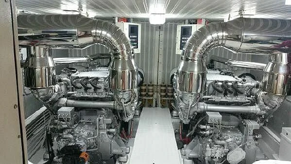 a large machine in a room aboard TIFFANY Yacht for Sale