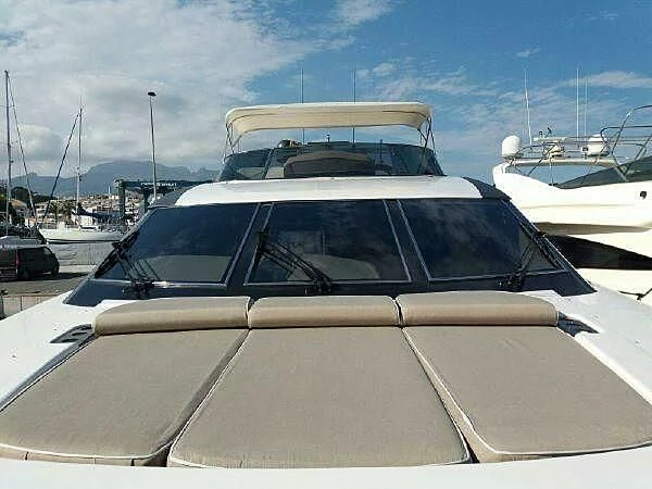 a boat with a white roof aboard TIFFANY Yacht for Sale