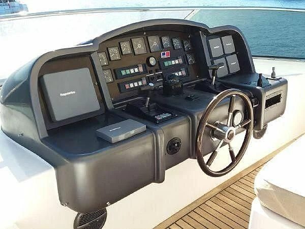the inside of a car aboard TIFFANY Yacht for Sale
