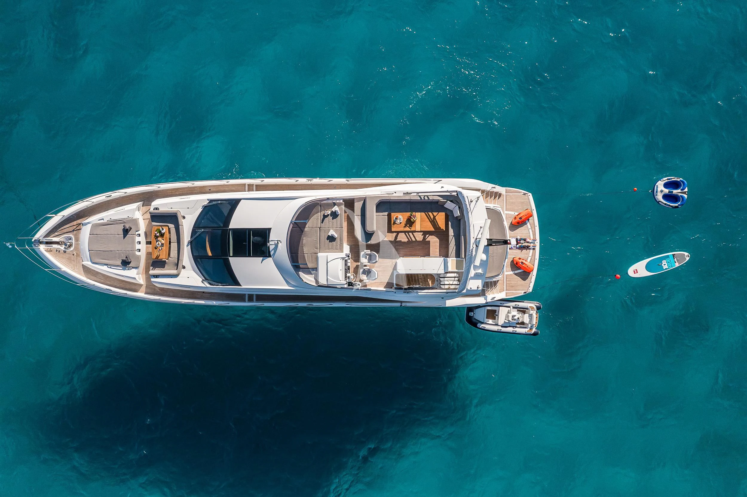 a high angle view of a boat aboard SEAWATER Yacht for Sale