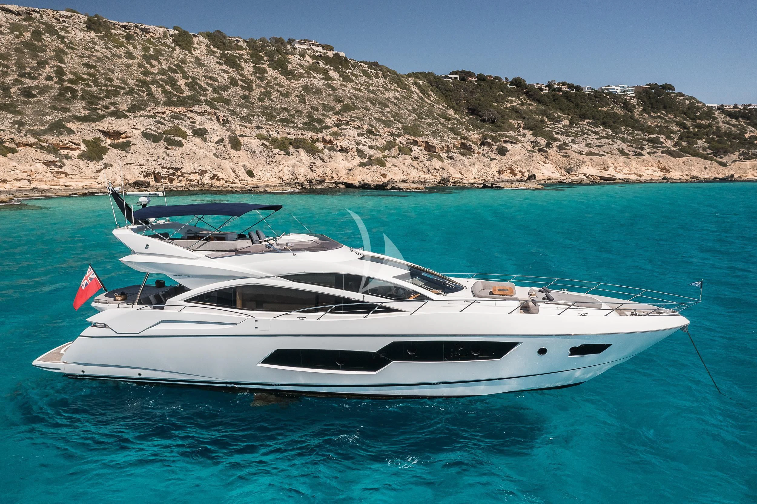 a white yacht in the water aboard SEAWATER Yacht for Sale