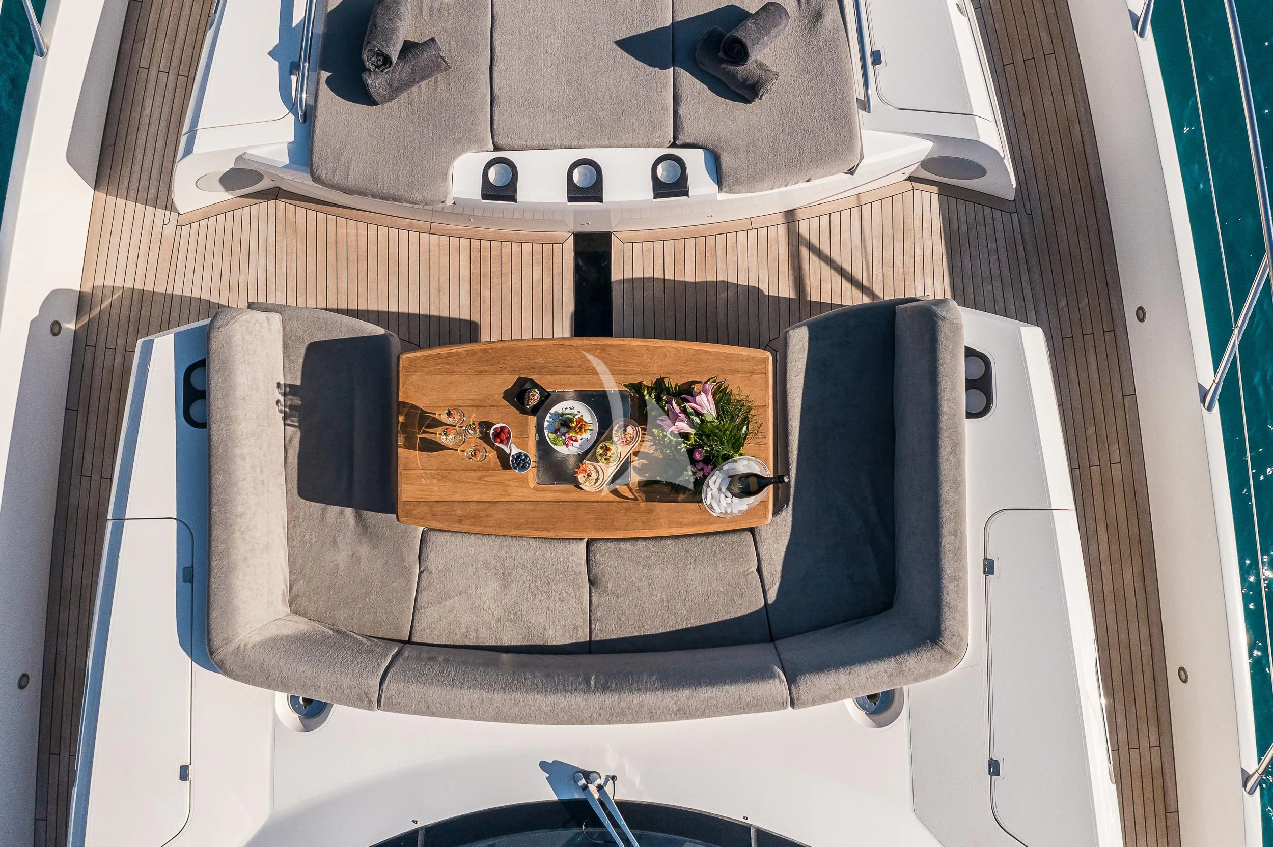 a black rectangular object with a white surface and black trim aboard SEAWATER Yacht for Sale