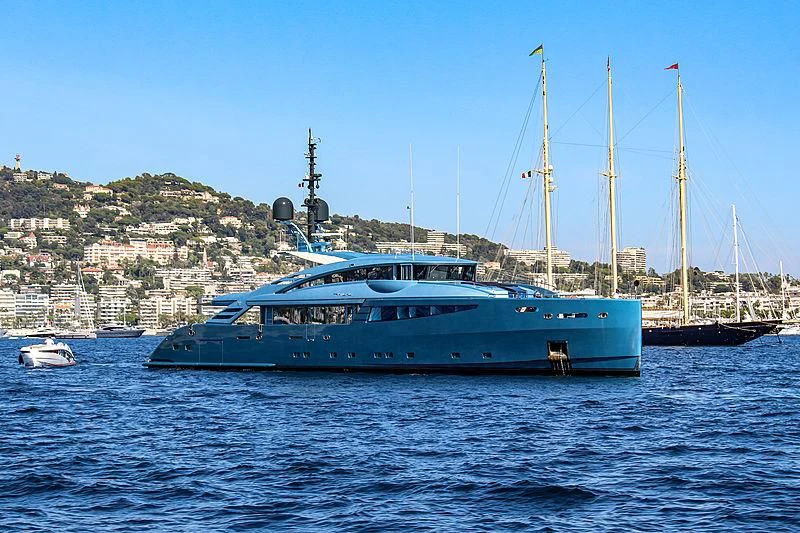 a large boat in the water aboard QUEEN ALLA Yacht for Sale