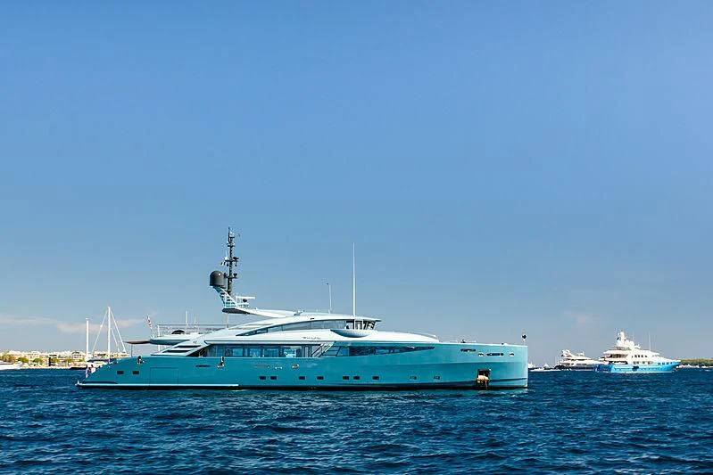a large boat in the water aboard QUEEN ALLA Yacht for Sale