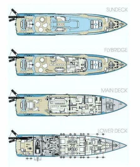diagram, engineering drawing aboard QUEEN ALLA Yacht for Sale