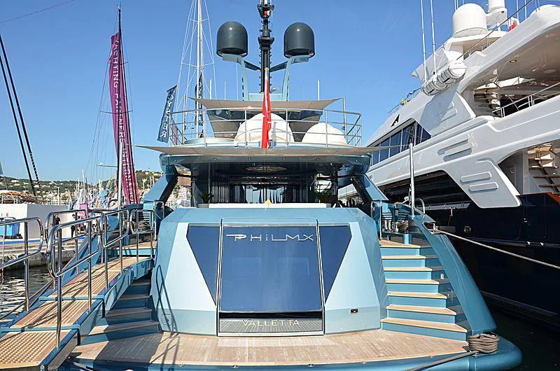 a boat on a dock aboard QUEEN ALLA Yacht for Sale